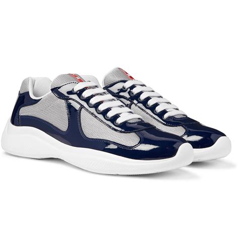 blue prada sneaker|navy Prada sneakers.